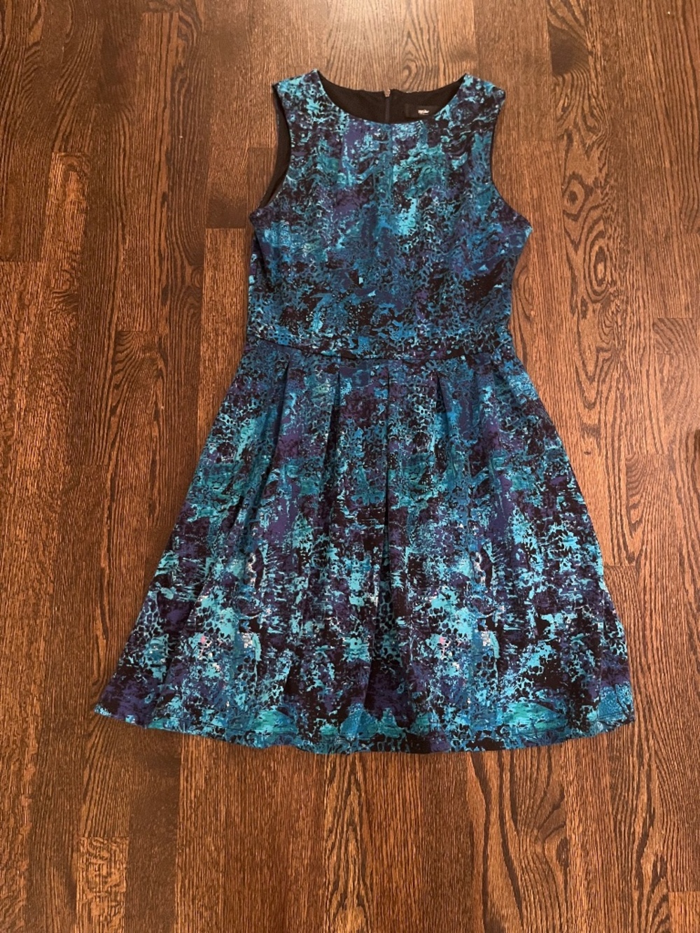 Mossimo Blue & Green Floral Abstract Sleeveless Tank Sundress Size M